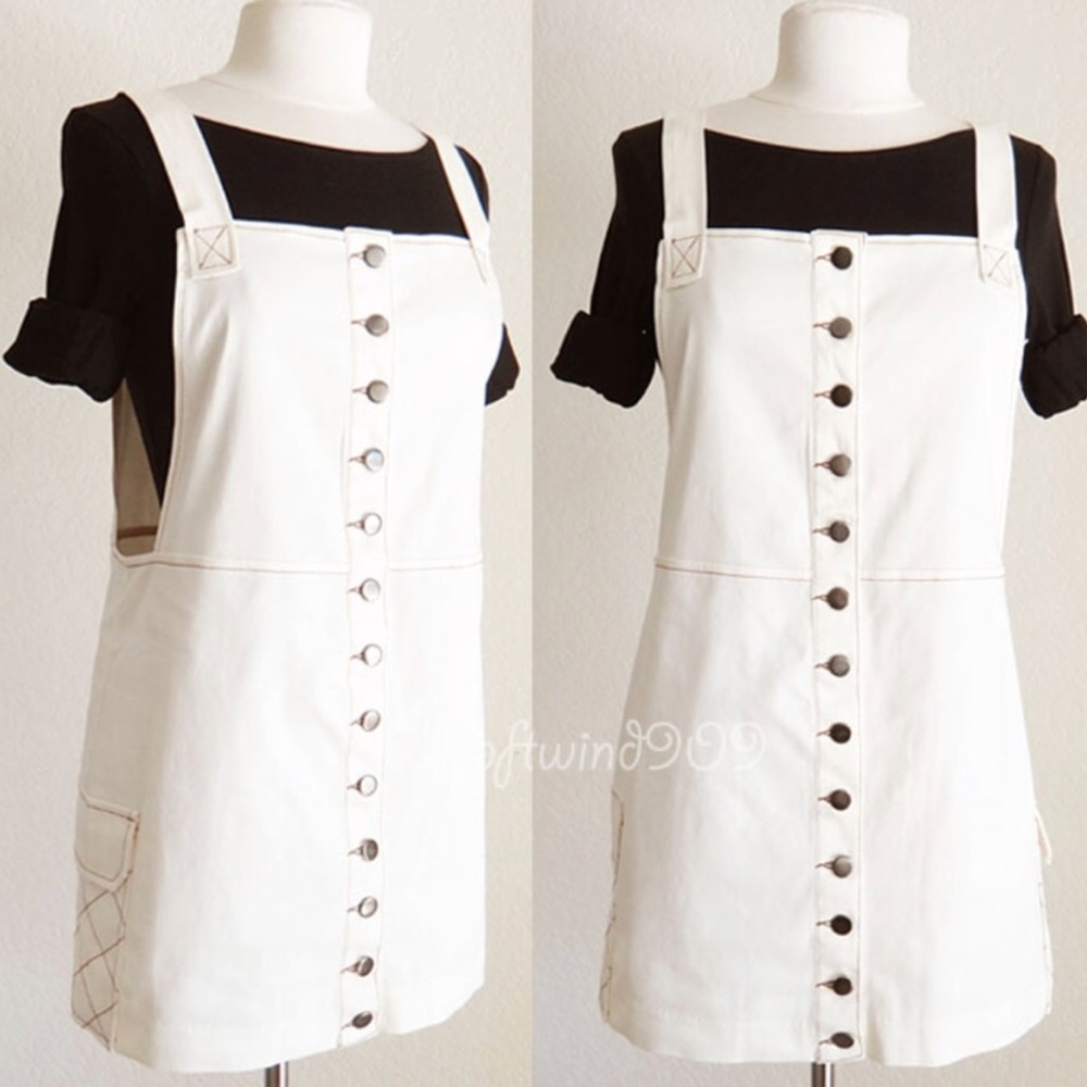 Rehab Pinafore Denim Overall Dress